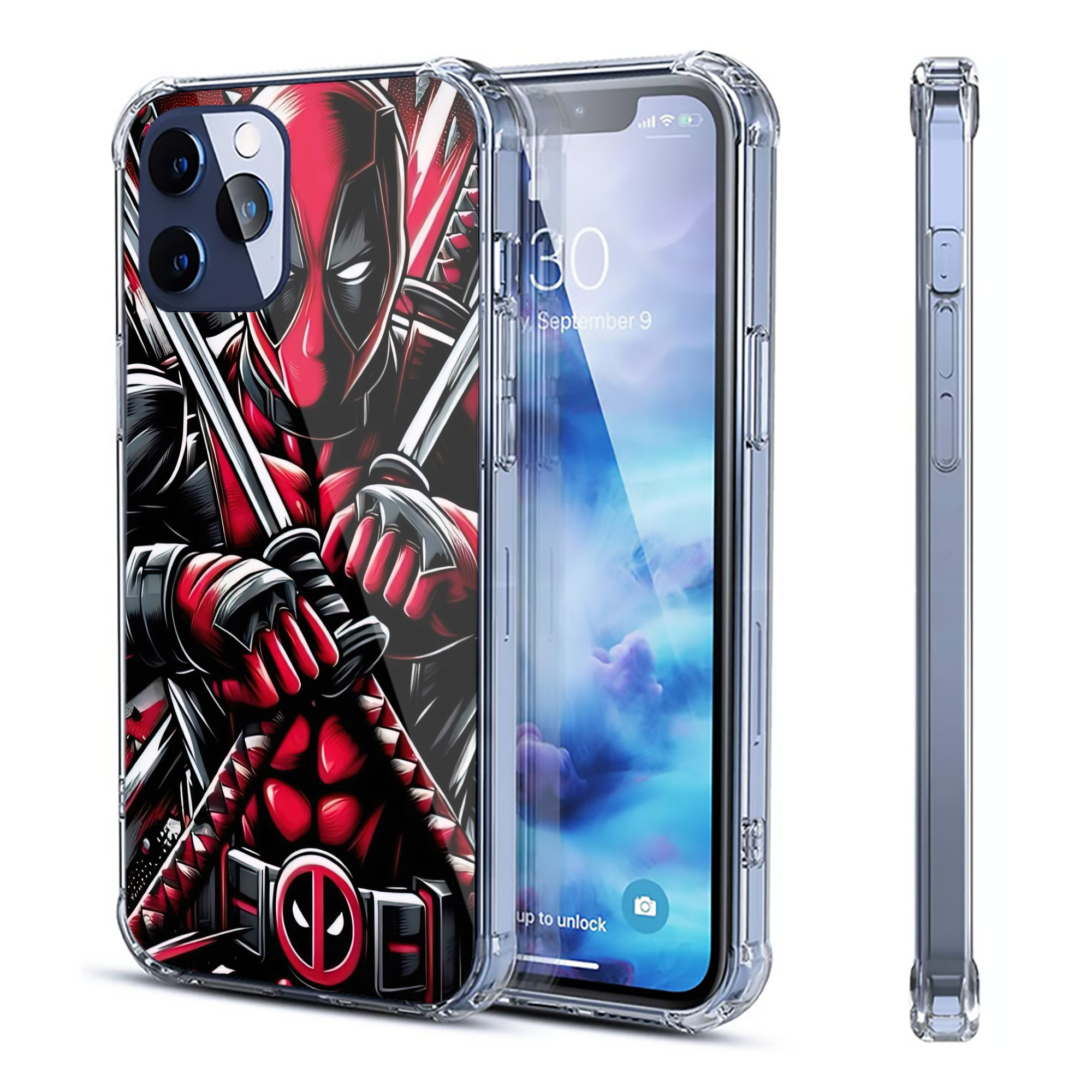 （画像用） Deadpool デッドプール 【iPhone 12シリーズ対応】透明スマホケース（クリアソフトケース）
